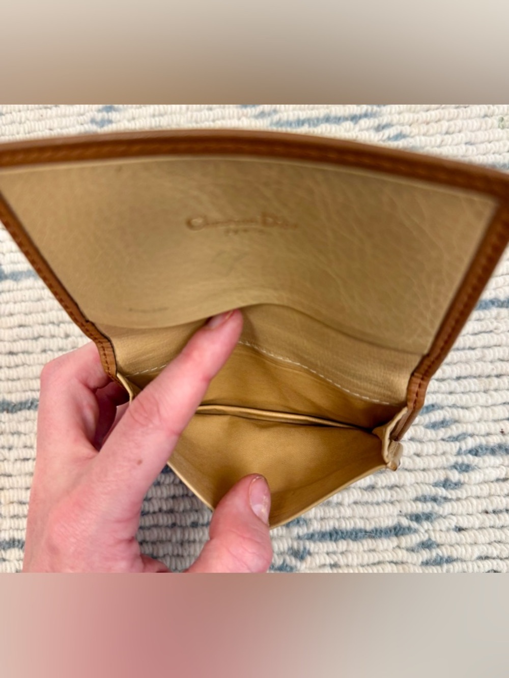 DIOR Vintage Y2K Rare Unisex Brown Leather Classic CD Logo Card Holder Wallet - Picture 15 of 16